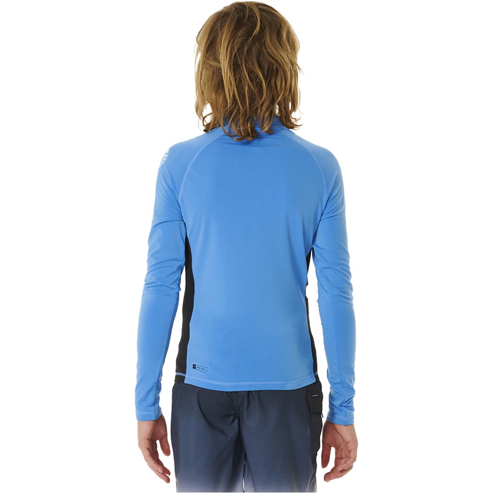 2026 Rip Curl Junior Icons UV Brushed Long Sleeve Lycra Vest 11YBRV - Blue Gum
